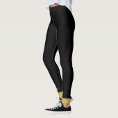 Gold Shiny Dog Paw auf schwarzem Hintergrund Leggings (Links)