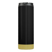 Gold Shiny Dog Paw auf schwarzem Hintergrund Thermosbecher (Rückseite)