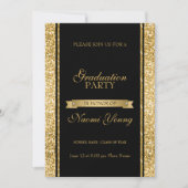 Gold Shiny Glitzer Einladung (Vorderseite)