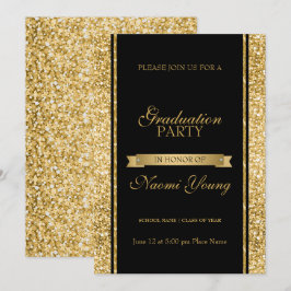 Gold Shiny Glitzer Einladung
