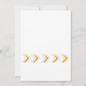 Gold Shiny Heart Arrow White Wedding Einladung (Rückseite)