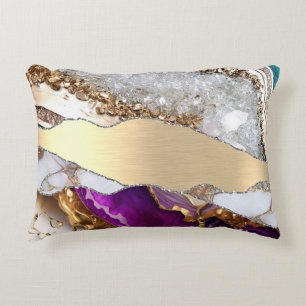 Gold Shiny Marble Agate Dekokissen