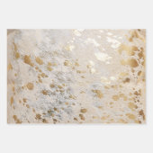 Gold Shiny Metallic Weihnachtsgeschenk Geschenkpapier Set (Vorderseite 3)