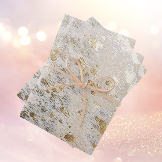 Gold Shiny Metallic Weihnachtsgeschenk Geschenkpapier Set