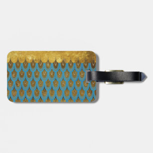 Gold Shiny Princess Mermaid Glitzer Scales Gepäckanhänger