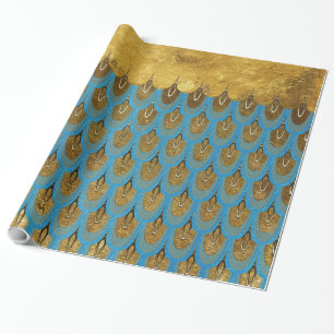 Gold Shiny Princess Mermaid Glitzer Scales Geschenkpapier