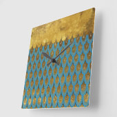Gold Shiny Princess Mermaid Glitzer Scales Quadratische Wanduhr (Winkel)