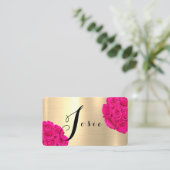 Gold Shiny Rose H Letter Visitenkarte (Stehend Vorderseite)