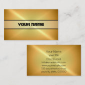 Gold Shiny Stainless Steel Metal 2 Visitenkarte (Vorne/Hinten)