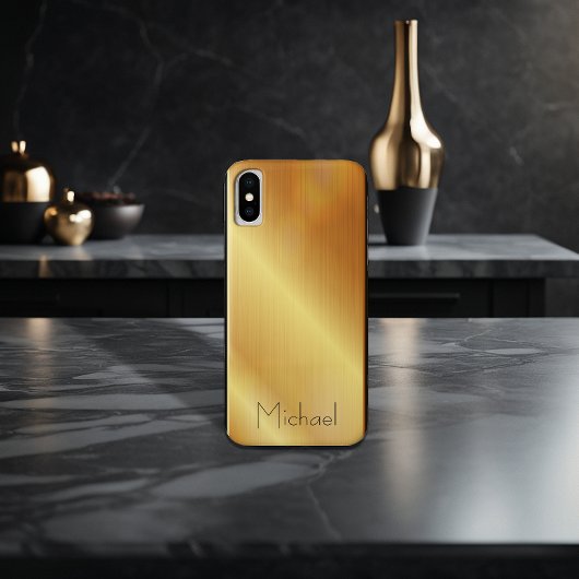 Gold Shiny Stainless Steel Metal Case-Mate iPhone Hülle