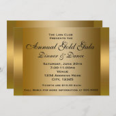 Gold Shiny Ticket Event Dinner Elegante Einladung (Vorne/Hinten)
