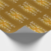 Gold Shinzon Stars Happy Holiday Wrapping Paper Geschenkpapier (Ecke)