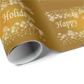 Gold Shinzon Stars Happy Holiday Wrapping Paper Geschenkpapier (Rolleneckpunkt)