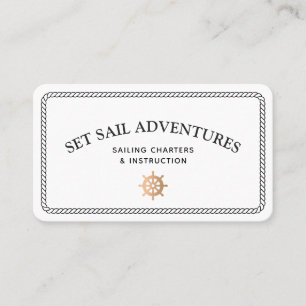 Gold Ship Helm Visitenkarte