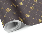 Gold Ship Weel Geschenkpapier (Rolleneckpunkt)