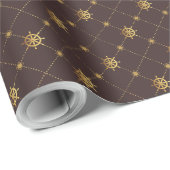 Gold Ship Weel Geschenkpapier (Rolleneckpunkt)