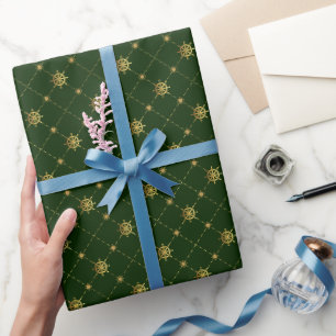 Gold Ship Weel Geschenkpapier