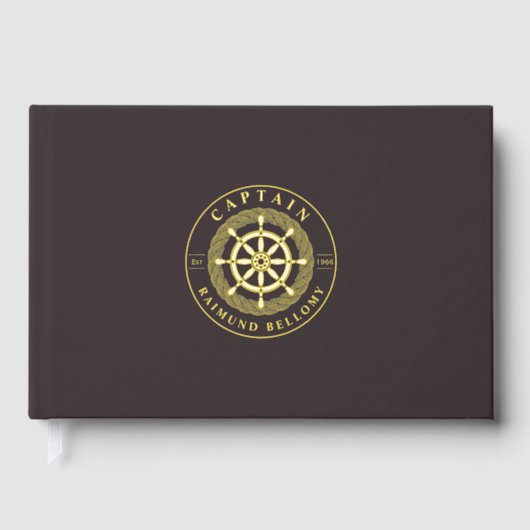 Gold Ship Wheel Helm Gästebuch (Vorderseite)