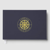 Gold Ship Wheel Helm Gästebuch (Vorderseite)