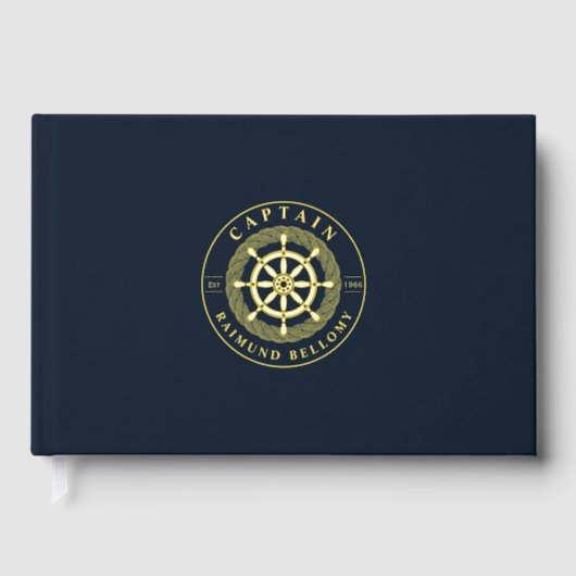 Gold Ship Wheel Helm Gästebuch (Vorderseite)