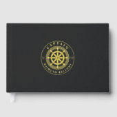 Gold Ship Wheel Helm Gästebuch (Vorderseite)