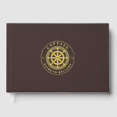 Gold Ship Wheel Helm Gästebuch (Vorderseite)