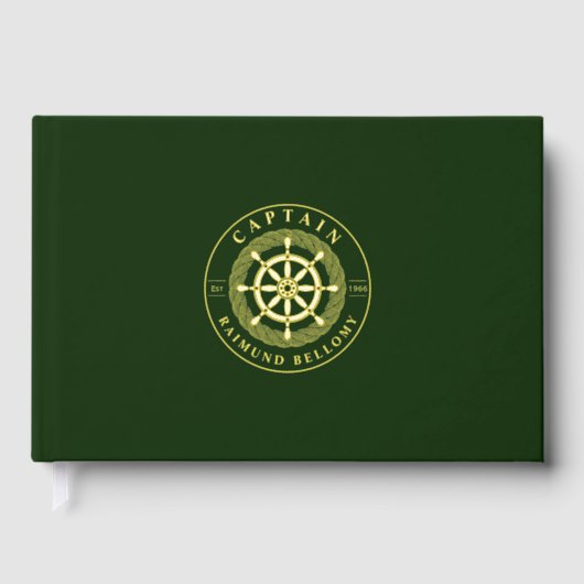 Gold Ship Wheel Helm Gästebuch (Vorderseite)