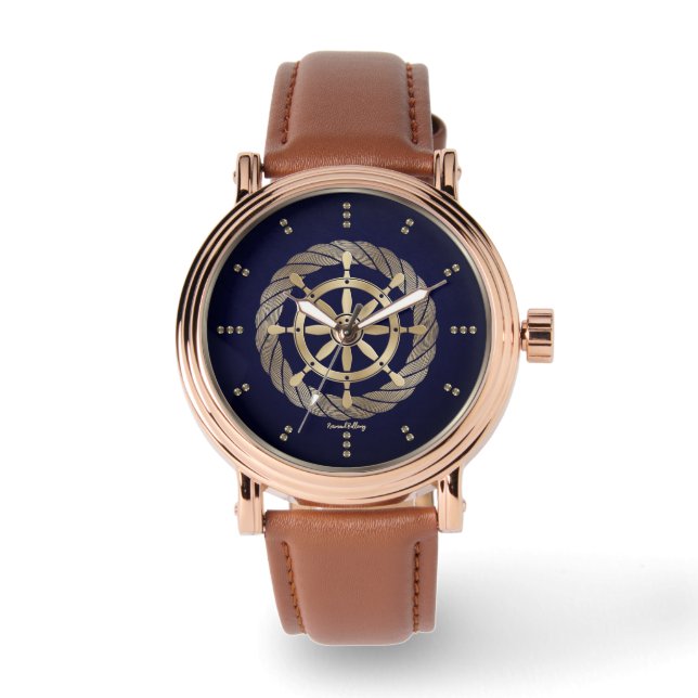 Gold Ship Wheel Watch Armbanduhr (Vorderseite)