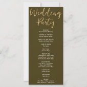 Gold Shooting Stars Brown Wedding Program (Rückseite)