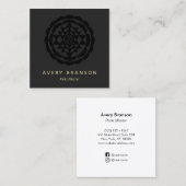 Gold Shri Yantra Reiki Master Quadratische Visitenkarte (Vorne/Hinten)