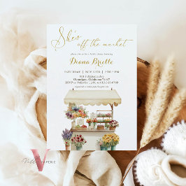 Gold Sie ist von der Markt Bridal Dusche Einladung