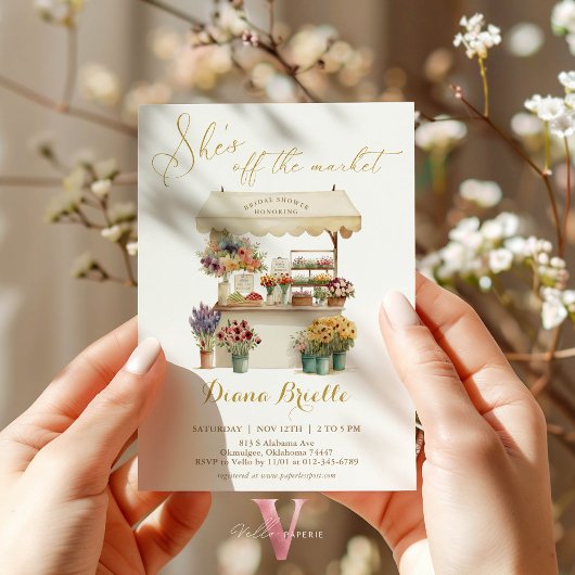 Gold Sie ist von der Markt Bridal Dusche Einladung