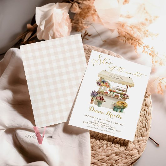 Gold Sie ist von der Markt Bridal Dusche Einladung