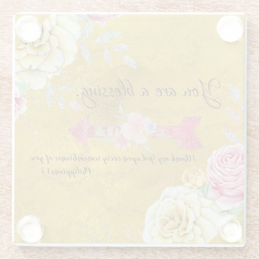 Gold Sie sind ein Segen mit KJV Scripting Glasuntersetzer (Rückseite)