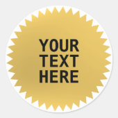 Gold Siegel Award mit Sondertext Runder Aufkleber (Vorderseite)