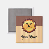 Gold-Siegel mit Initialen und benutzerdefinierten  Magnet (Vorderseite/Rückseite)