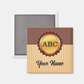 Gold-Siegel mit Initialen und benutzerdefinierten  Magnet (Vorderseite/Rückseite)