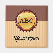 Gold-Siegel mit Initialen und benutzerdefinierten  Magnet (Vorne)