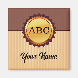 Gold-Siegel mit Initialen und benutzerdefinierten  Magnet