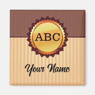 Gold-Siegel mit Initialen und benutzerdefinierten  Magnet