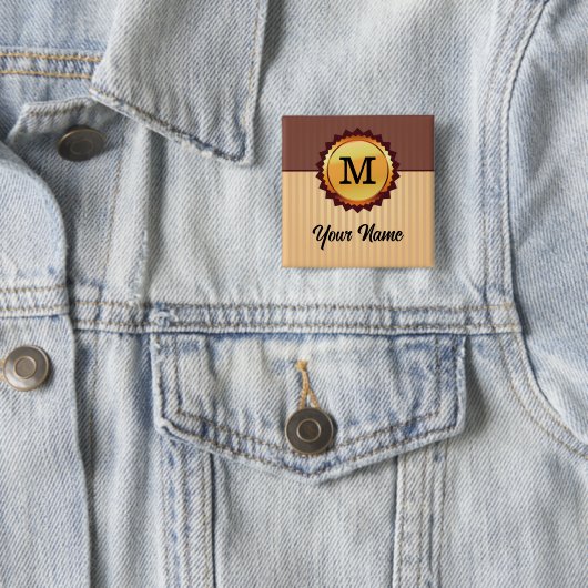Gold-Siegel mit Monogramm und Name individuell ang Button (Beispiel)