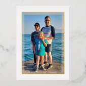 Gold Siehe Thru Border Foil New Years Card Folieneinladung (Vorderseite)