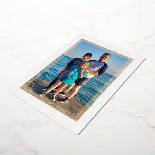 Gold Siehe Thru Border Foil New Years Card Folieneinladung (Gedreht)