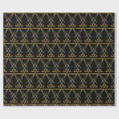 Gold Sigil von Lucifer Pagan Satanic Geschenk Geschenkpapier (Flach)