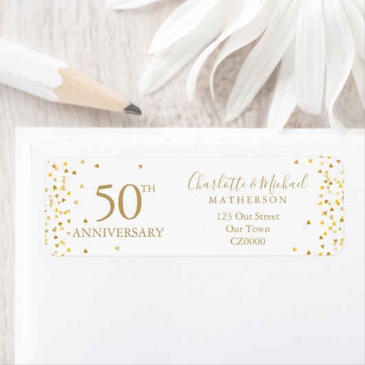 Gold Signature-Rücksendeadresse zum 50. Jahrestag (Insitu)