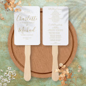 Gold Signature Script Hochzeitsprogramm Hand Fan Fächer