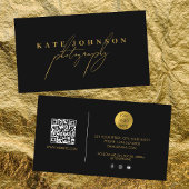 Gold Signature Script QR Code Social Media Visitenkarte