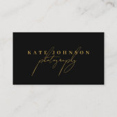 Gold Signature Script QR Code Social Media Visitenkarte (Vorderseite)