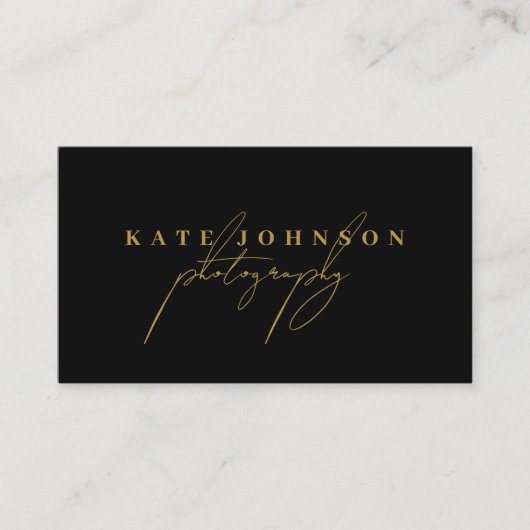 Gold Signature Script QR Code Social Media Visitenkarte (Vorderseite)