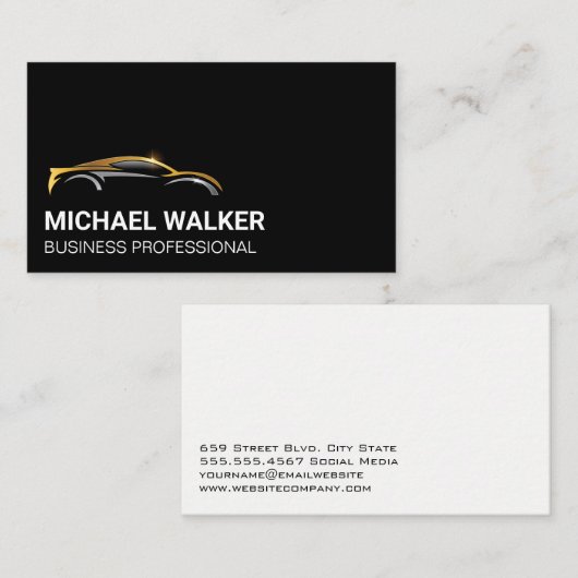 Gold Silber Auto Logo Visitenkarte (Vorne/Hinten)